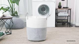 SONGMICS Woven Cotton Rope Basket ULCB440G01