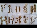 Beautiful 'H' letter mehndi design || H letter hena designs