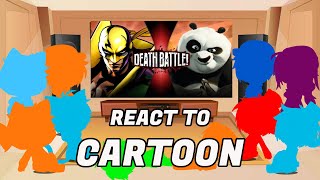 Cartoon react to Po VS Iron Fish