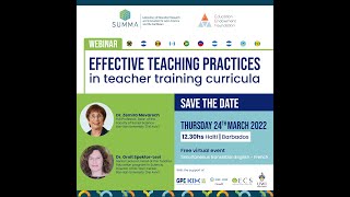 Webinar Effective teaching practices in teacher training curricula