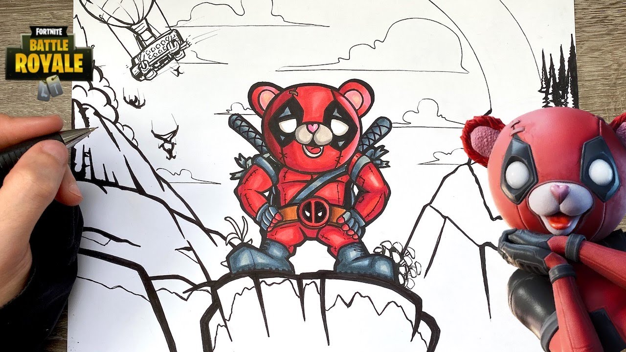 COMO DIBUJAR DEADPOOL SKIN FORTNITE - YouTube