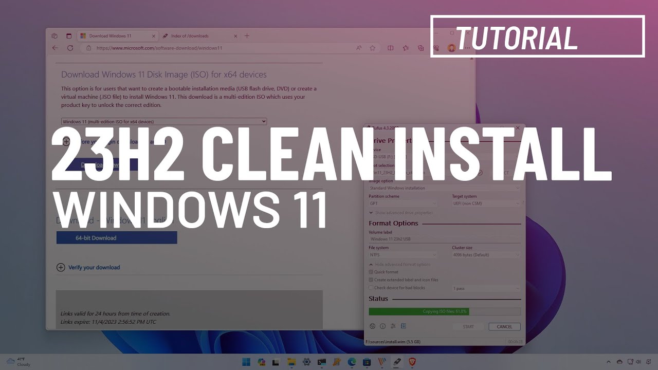 Windows 11 Clean install from USB 2024
