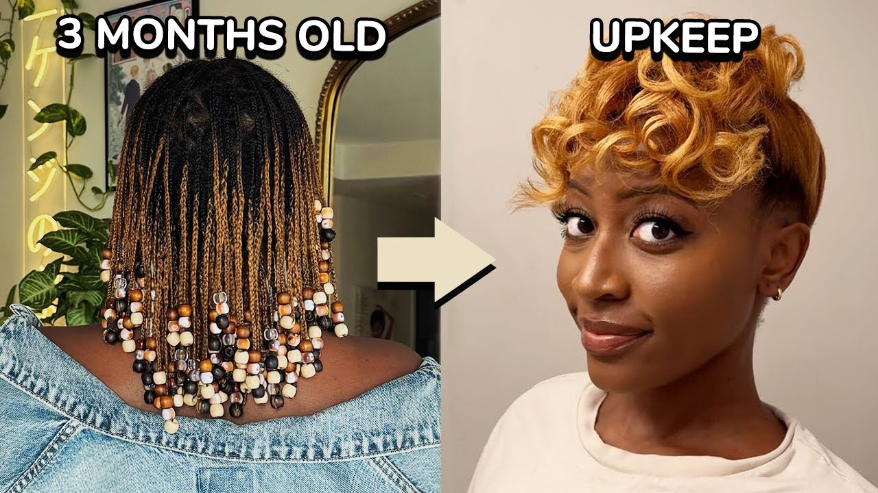 Taking out my 3 MONTH OLD Mini Braids with Beads, my Natural hair journey
