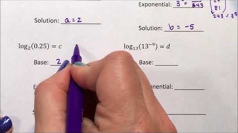 Logarithmic Function - Solving without a Calculator