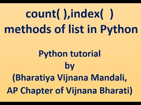 14 -count(  ) ,index(  ) methods of list in Python