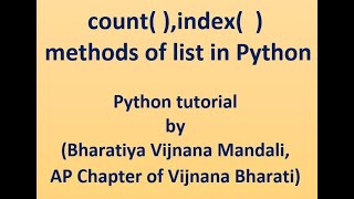 14 -count(  ) ,index(  ) methods of list in Python 5 Len Count Index Functions In List Python Lectures