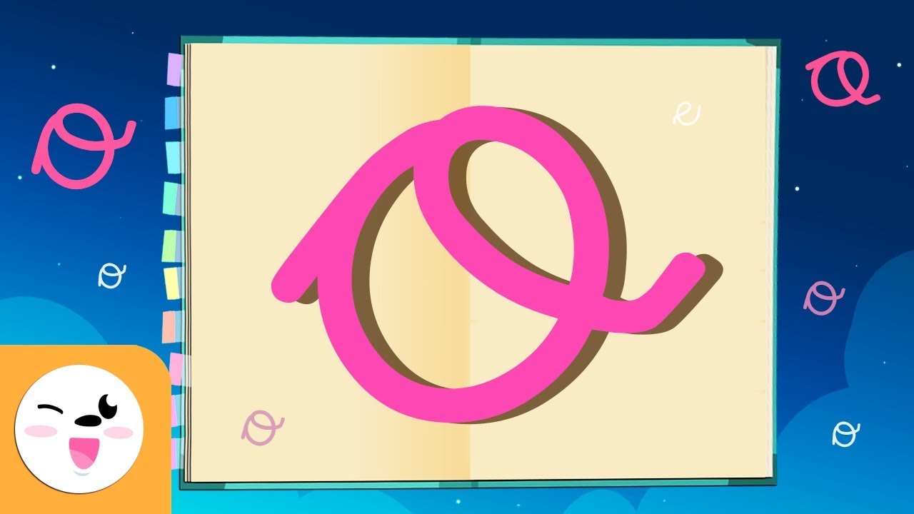 Letter O: cursive script - The alphabet for kids