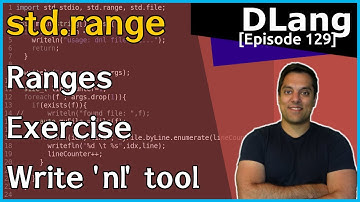 Coding Challenge, ‘nl’ tool - std.range 2 of n [D Language - Dlang Episode 129]