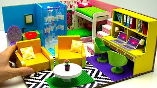 DIY Miniature Cardboard House #4 bathroom, bedroom and living room for two by Fiby Fashion Craft 5,842 views 4 months ago 18 minutes