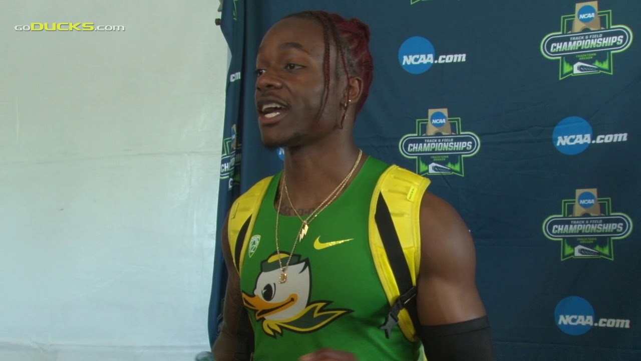 Cravon Gillespie after qualifying for the Men's 100M Final