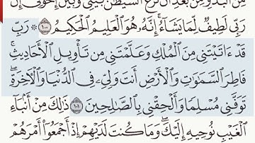 القرآن الكريم سورة يوسف الآية 101