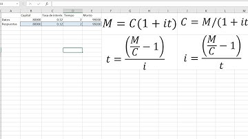 Matemáticas financieras | Interés simple en Excel