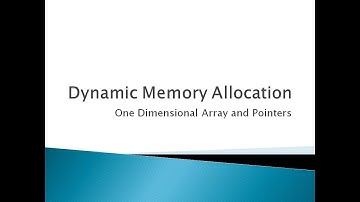 85 - Dynamic Memory Allocation for One Dimensional Array in C Programming