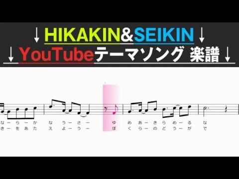 Youtubeテーマソング 楽譜 ヒカキン セイキン Hikakin Seikin Youtube