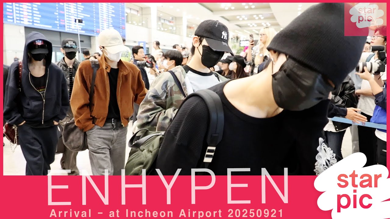 엔하이픈 '3관왕 축하해요!'  [STARPIC] / ENHYPEN Arrival - at Incheon Airport 20250921
