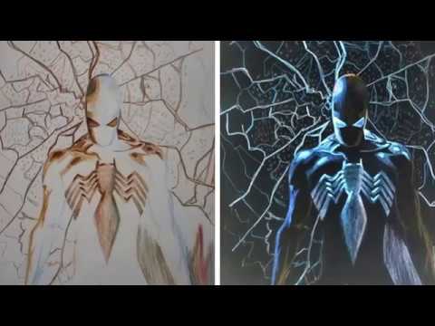 Spiderman || Sketch || Time lapse (inverted art) - YouTube