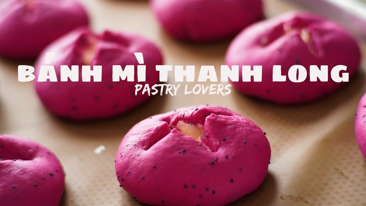 BÁNH MÌ THANH LONG NÚI LỬA | Red Dragon Fruit Bread | ASMR Baking | Pastry Lovers