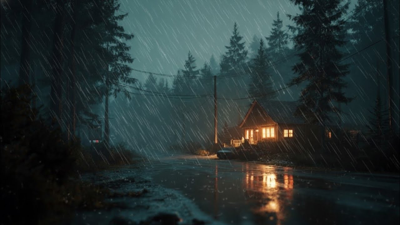 Heavy Rain at Night in the Forest – Fall Asleep Instantly with Forest Rain and Peaceful Night Dreams