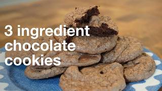 3 Ingredient Flourless Chocolate Cookies (Brownie Style)