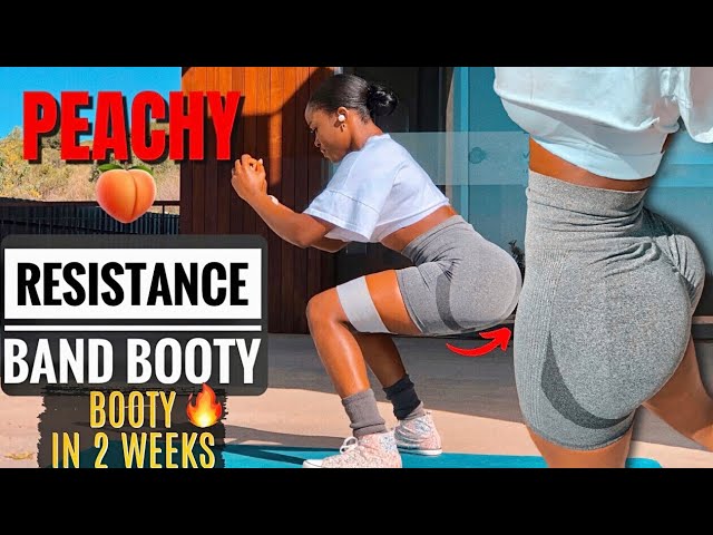 PEACHY🍑BUTT IN 14 DAYS~Most Effective RESISTANCE BAND BOOTY Exercises|Thick Curvy Butt In 10 Mins class=