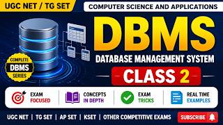 DBMS MCQs Class 2 | UGC NET Computer Science PYQs with Explanation | TG SET DBMS Questions