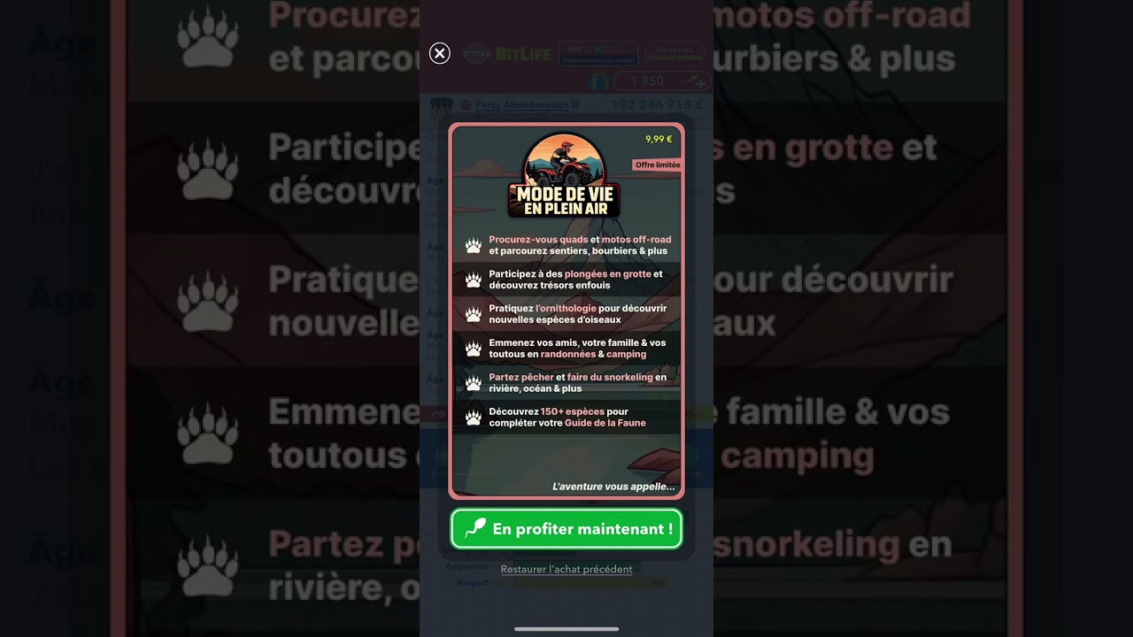 Vidéo sur le jeu mobile bitlife