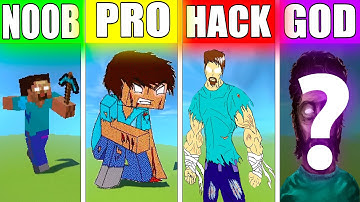 NOOB VS PRO VS HACKER VS GOD HEROBRINE Minecraft Pixel Art