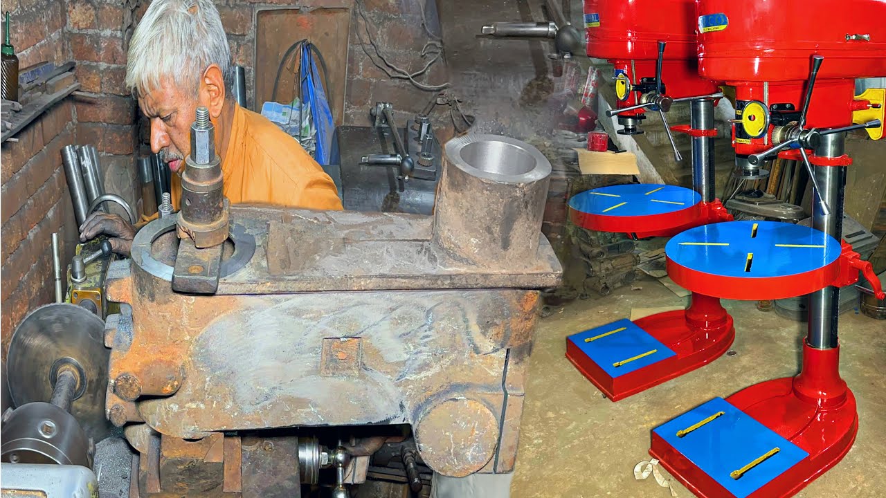 How to Make Bench Drill Machine || Industrial Type Bench Drill Machine 