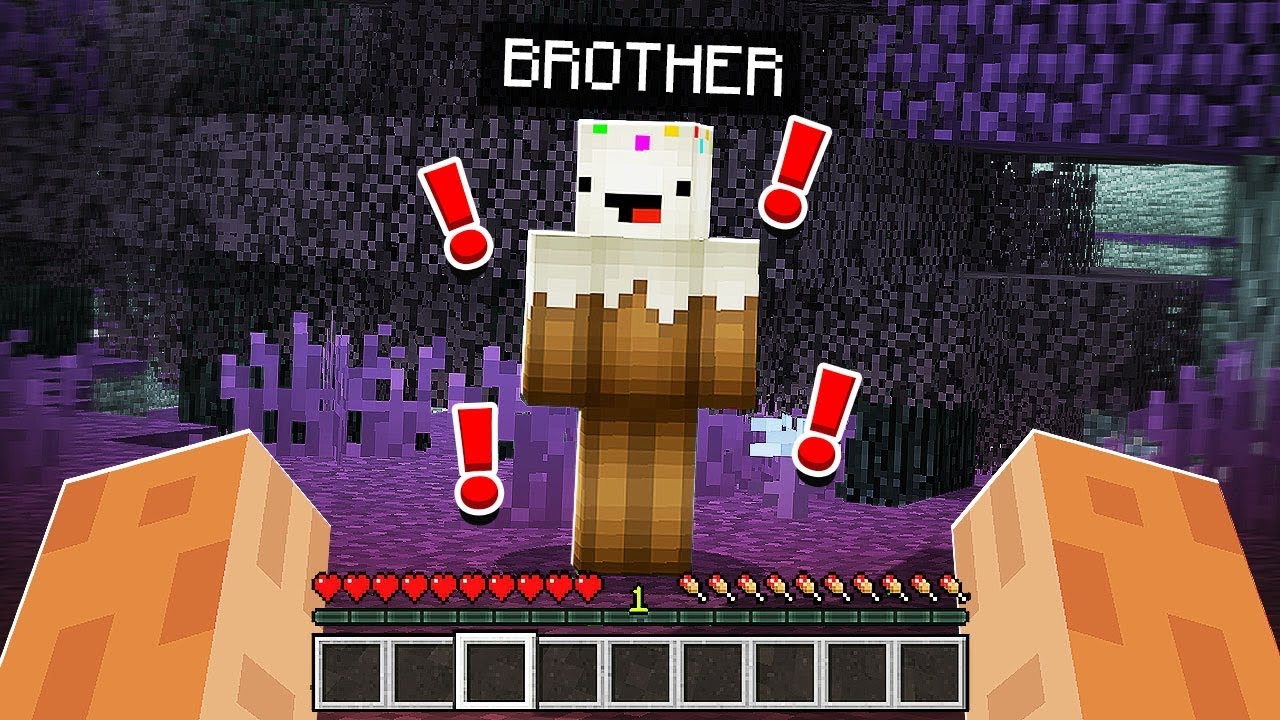 Little Brother Was *SO SCARED* When He Saw HEROBRINE in Minecraft!