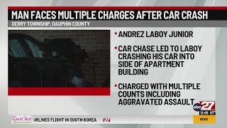 Harrisburg man charged after car hit Hershey apartment complex