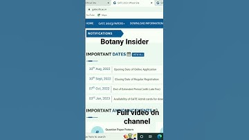 #gate2023 #lifescience #gateexam Gate Exam  Notification
