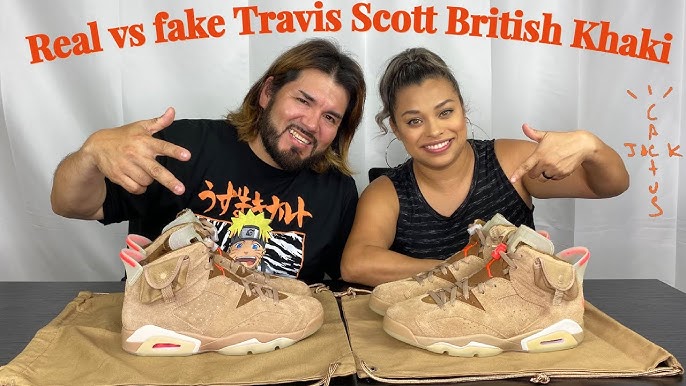 Real vs Fake Jordan 6 Travis Scott British Khaki – LegitGrails