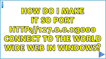How do I make it so port http://127.0.0.1:3000 connect to the World Wide Web in Windows?