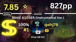 7.85⭐️ qwhj79 | Nanahoshi Kangengakudan - MAKE A LOSER (Instrumental Ver.) [Dance] +HR #1 827pp SS