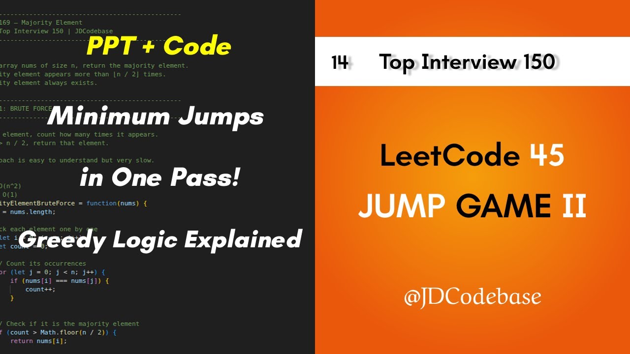 LeetCode 45 – Jump Game II Explained Simply | Greedy Range Logic ...