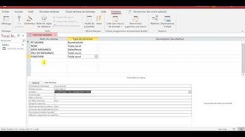 Cours 1   ACCESS   création de table et de requête simple