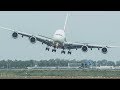 Unbelievable AIRBUS A380 CROSSWIND LANDING, GO AROUND + SHARP RIGHT TURN during a STORM (4K)