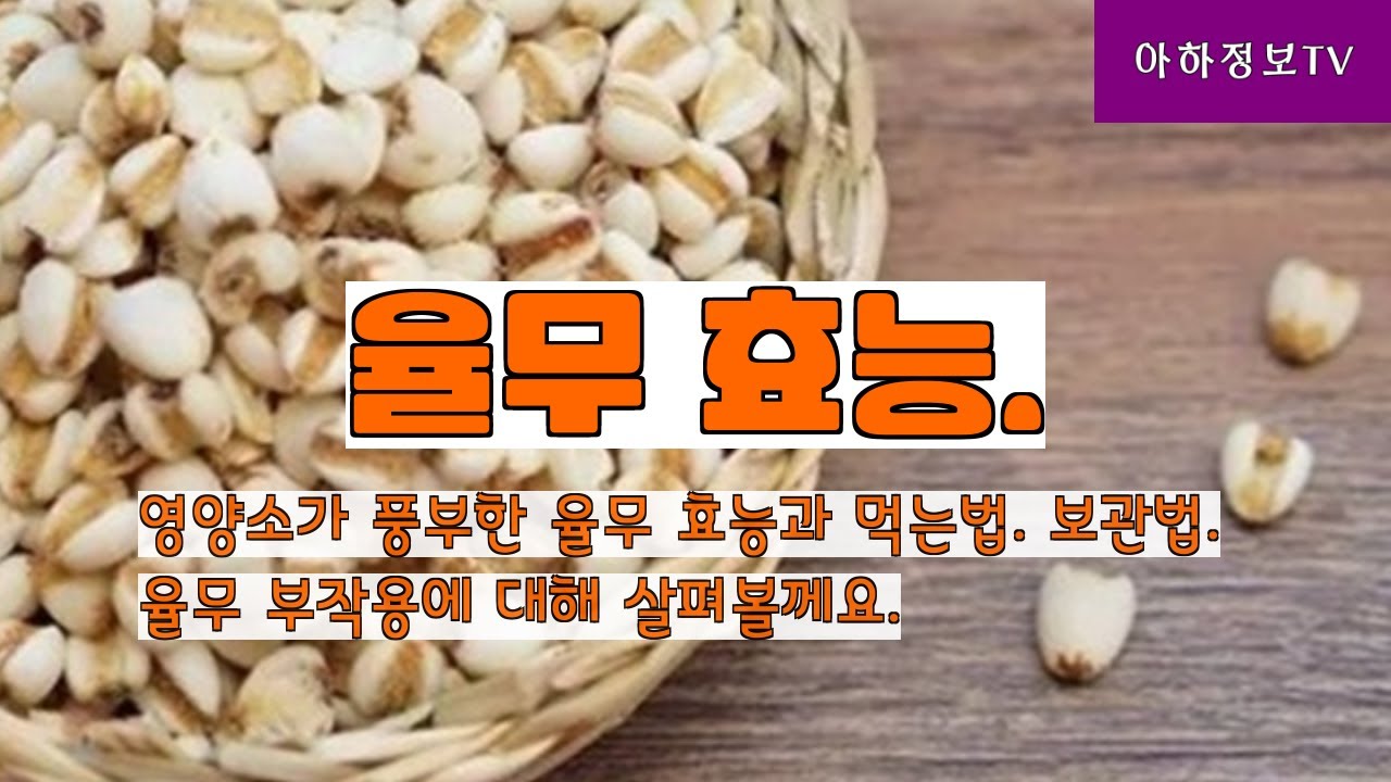 율무효능 먹는방법 율무 부작용 살펴볼께요 - YouTube