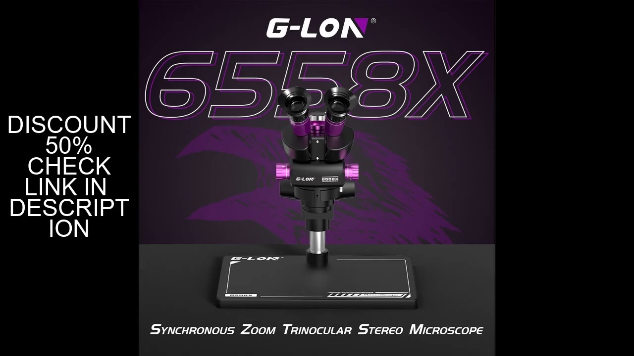 G-LON 6558X Synchronous Zoom Trinocular Stereo Microscope 6.5-58X Ultra HD for Phone PCB BGA Solderi