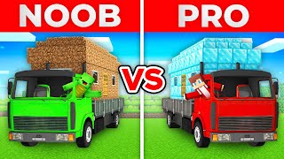 JJ And Mikey NOOB Truck vs PRO Truck Build Battle in Minecraft Maizen