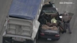 Aerials of accident on I-45 at Rayford Road