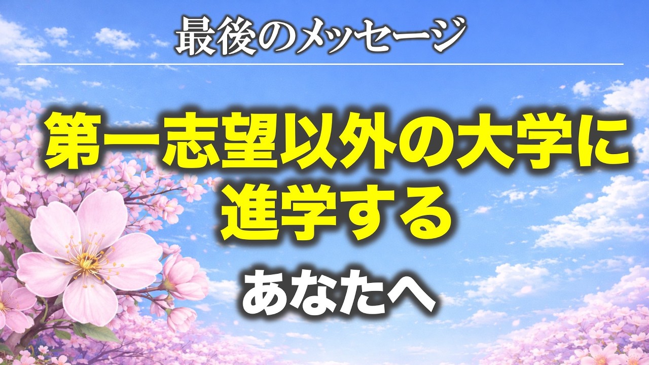 第一志望以外に進学するあなたへのメッセージ｜大学受験｜大学入試｜過去問｜勉強方法