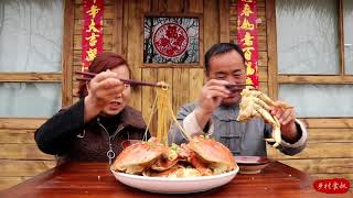 Jumbo Crab Fried and Stewed with Bean Vermicelli, Super Tasty｜Uncle Rural Gourmet