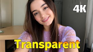 4K Lingerie Try On Haul See Everything SheerTransparent Micro Bikini Try On Haul &See-throughDress#1
