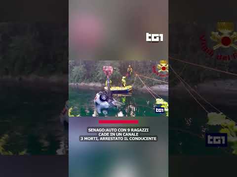 Video Senago: auto con 9 ragazzi cade in un canale. 3 morti, arrestato il conducente