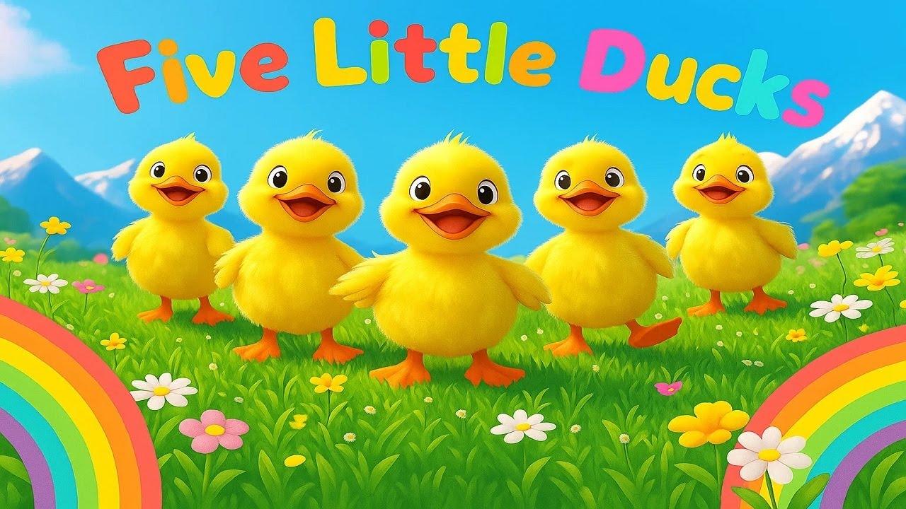 🦆 Five Little Ducks | Interactive Counting Video for Kids