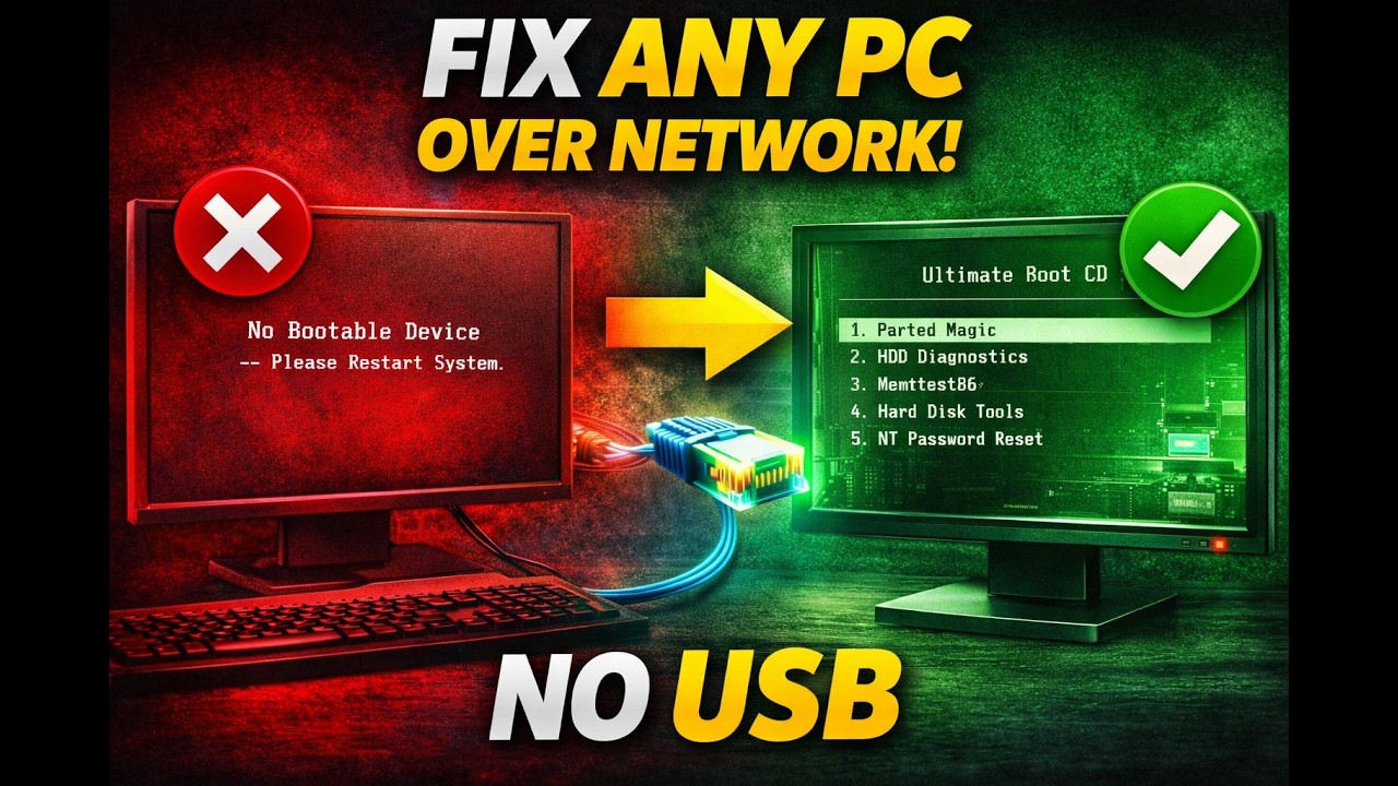 Fix Any PC Without USB (Ultimate Boot CD Over Network) - YouTube