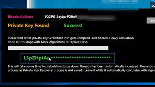 BTC tool calculates the Private key of Bitcoin Address