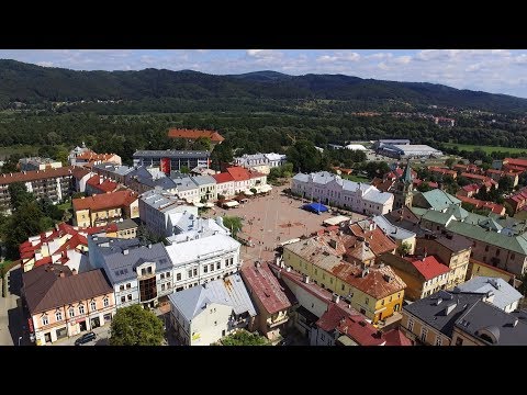 Bieszczady: Sanok z lotu drona