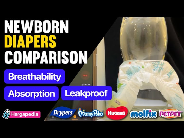 Diaper Comparison Video 2 for New Born Size | Drypers, Molfix, MamyPoko, Huggies, Pet Pet class=